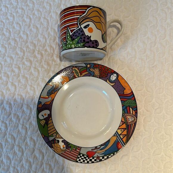 Vintage Vitromaster Metropolitan Espresso Cup & Saucer 1991 Stoneware - Picture 2 of 7